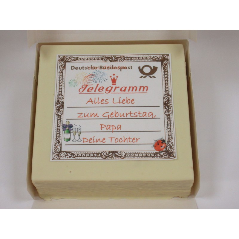 Telegrammtorte© mit Erdbeerkreme