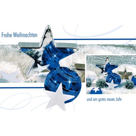 Weihnachtskarte blau